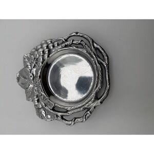 Arthur Court Grape Vine Aluminum Wine Bottle Coaster Silver Tone 1992 Vintage